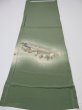 Photo4: 4J02z70  Japanese Kimono Silk  FABRIC Edo era scenery Grass green 42.5x14.2 (4)