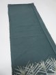 Photo6: 4J01z70 Vintage Japanese Kimono Silk  FABRIC Pine branch Dull cyan 46.5x13.8 (6)