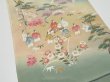 Photo2: 4K03z80  Japanese Kimono Silk  FABRIC Noble Opal Green 47.2x14.6 (2)