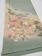 Photo6: 4K03z80  Japanese Kimono Silk  FABRIC Noble Opal Green 47.2x14.6 (6)