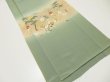 Photo5: 4K04z80  Japanese Kimono Silk  FABRIC Noble Opal Green 48.8x14.6 (5)