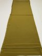 Photo2: 4K01z60  Japanese Kimono Silk  FABRIC Plain Dark olive 40.2x14.2 (2)