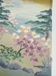 Photo2: 4K05z70  Japanese Kimono Silk  FABRIC Garden Dark olive 48.0x14.2 (2)