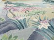 Photo4: 4K05z70  Japanese Kimono Silk  FABRIC Garden Dark olive 48.0x14.2 (4)