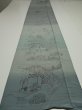 Photo6: 4K03z90  Japanese Kimono Silk  FABRIC Edo era scenery Blue-Gray 71.7x15.0 (6)