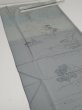 Photo4: 4K04z90  Japanese Kimono Silk  FABRIC Edo era scenery Blue-Gray 68.5x15.0 (4)