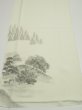 Photo1: 4K01z70  Japanese Kimono Silk  FABRIC Scenery Off-white 47.2x14.2 (1)