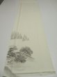 Photo4: 4K01z70  Japanese Kimono Silk  FABRIC Scenery Off-white 47.2x14.2 (4)