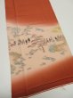 Photo5: 4K04z70  Japanese Kimono Silk  FABRIC Daimyogyoretsu Orange-Brown 47.2x14.6 (5)