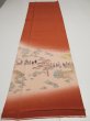 Photo7: 4K04z70  Japanese Kimono Silk  FABRIC Daimyogyoretsu Orange-Brown 47.2x14.6 (7)