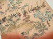 Photo2: 4K05z70  Japanese Kimono Silk  FABRIC Daimyogyoretsu Orange-Brown 48.0x14.6 (2)