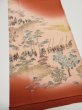 Photo5: 4K05z70  Japanese Kimono Silk  FABRIC Daimyogyoretsu Orange-Brown 48.0x14.6 (5)