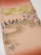 Photo2: 4K08z40  Japanese Kimono Silk  FABRIC Daimyogyoretsu Orange-Brown 46.5x7.5 (2)