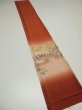 Photo7: 4K08z40  Japanese Kimono Silk  FABRIC Daimyogyoretsu Orange-Brown 46.5x7.5 (7)