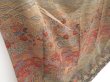 Photo3: 3405T01z1020  Japanese Kimono Silk TSUKESAGE Flowers Brown-Gray (3)