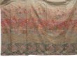 Photo5: 3405T01z1020  Japanese Kimono Silk TSUKESAGE Flowers Brown-Gray (5)