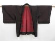 Photo5: 3405T08z250 Vintage Japanese Kimono Silk See through HAORI Flower Black (5)