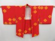 Photo4: 3405T10z620  Japanese Kimono Silk HAORI  Tomato red (4)