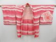 Photo6: 3405T12z620  Japanese Kimono Silk SHIBORI HAORI  Red-Pink (6)