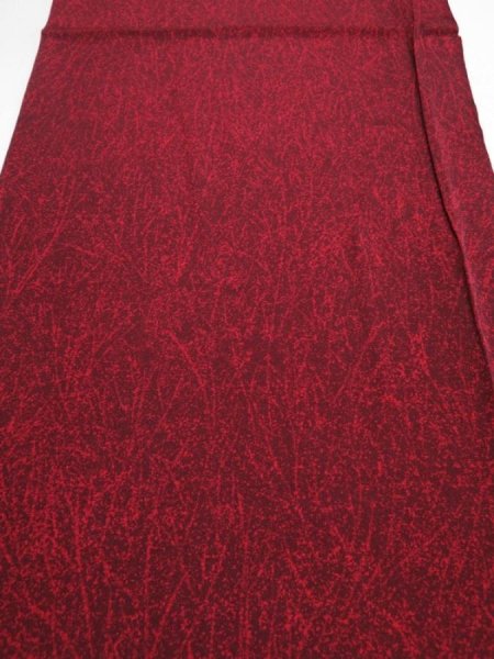 Photo1: 4C01z60  Japanese Kimono Silk  FABRIC Branch Wine red 39.4x14.6 (1)