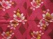 Photo5: 3406T04z750 Vintage Japanese Kimono Cotton KOMON Flower Red-Pink (5)