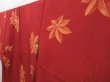 Photo2: 3406T07z850  Japanese Kimono Silk KOMON Maple Red-Brown (2)