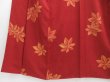 Photo4: 3406T07z850  Japanese Kimono Silk KOMON Maple Red-Brown (4)