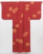 Photo8: 3406T07z850  Japanese Kimono Silk KOMON Maple Red-Brown (8)