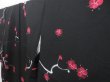 Photo2: 3406T13z1120  Japanese Kimono Crepe Silk KOMON Plum blossom Black (2)