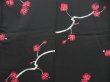 Photo5: 3406T13z1120  Japanese Kimono Crepe Silk KOMON Plum blossom Black (5)