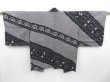 Photo1: 3410T04z480  Japanese Kimono Silk SHIBORI HAORI Flowers Black (1)