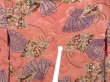 Photo6: 3410T05z530 Antique Japanese Kimono Silk HAORI Folding fan Coral pink (6)