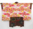 Photo2: 3410T12z410 Vintage Japanese Kimono Silk MEISEN HAORI Flower Brown (2)