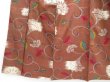 Photo4: 3410T13z580 Antique Japanese Kimono Silk MEISEN KOMON Flower Brown (4)