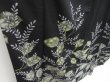 Photo3: 3413T06z950 Vintage Japanese Kimono Silk TSUKESAGE Plants Black (3)