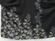 Photo5: 3413T06z950 Vintage Japanese Kimono Silk TSUKESAGE Plants Black (5)