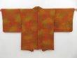 Photo1: 3416T08z520  Japanese Kimono Silk HAORI  Dark orange (1)