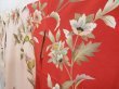 Photo2: 3416T14z890 Vintage Japanese Kimono Silk TSUKESAGE Flower Orange-Red (2)