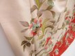 Photo3: 3416T14z890 Vintage Japanese Kimono Silk TSUKESAGE Flower Orange-Red (3)