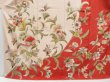 Photo5: 3416T14z890 Vintage Japanese Kimono Silk TSUKESAGE Flower Orange-Red (5)