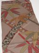 Photo6: 3R02z60  Japanese Kimono Silk  FABRIC Bamboo grass Brown-Gray 43.3x13.8 (6)