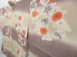 Photo2: 3423T08z370 Vintage Japanese Kimono Silk HAORI Chrysanthemum Sand beige (2)