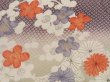 Photo4: 3423T08z370 Vintage Japanese Kimono Silk HAORI Chrysanthemum Sand beige (4)