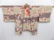 Photo7: 3423T08z370 Vintage Japanese Kimono Silk HAORI Chrysanthemum Sand beige (7)