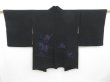 Photo1: 3509T03z570 Vintage Japanese Kimono Silk HAORI Flower Black (1)