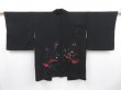 Photo2: 3509T09z560 Vintage Japanese Kimono Silk HAORI Plum tree Black (2)