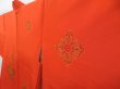 Photo2: 3509T10z540 Vintage Japanese Kimono Silk HAORI Peacock Orangered (2)