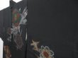 Photo2: 3510T05z470 Vintage Japanese Kimono Silk URUSHI HAORI Flowers Black (2)