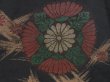 Photo6: 3510T05z470 Vintage Japanese Kimono Silk URUSHI HAORI Flowers Black (6)