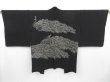 Photo1: 3510T07z680 Vintage Japanese Kimono Silk Embro HAORI Peacock Black (1)